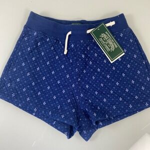Polo Country Ralph Lauren Girl's Blue Geometric Quilted‎ Shorts Size 6X NWT
